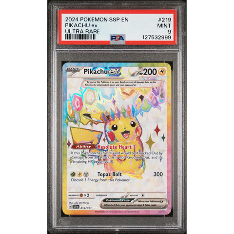 2024 POKEMON SURGING SPARKS PIKACHU 219/191 PSA 9