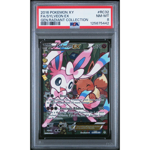 2016 POKEMON GENERATION SYLVEON EX RADIANT COLLECTION RC32/RC32 PSA 8