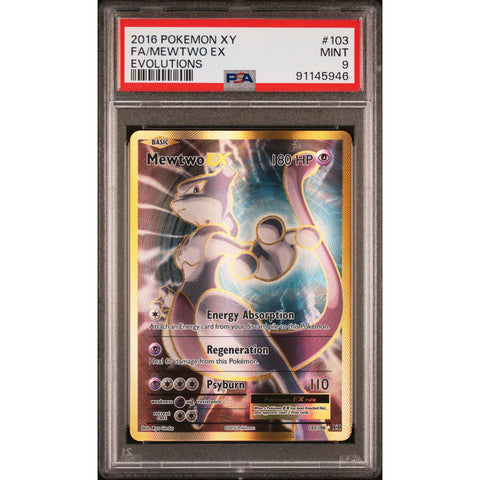 2016 POKEMON EVOLUTIONS MEWTWO EX 103/108 PSA 9