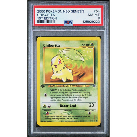 2000 POKEMON 1ST EDITION NEO GENESIS CHIKORITA 54/111 PSA 8