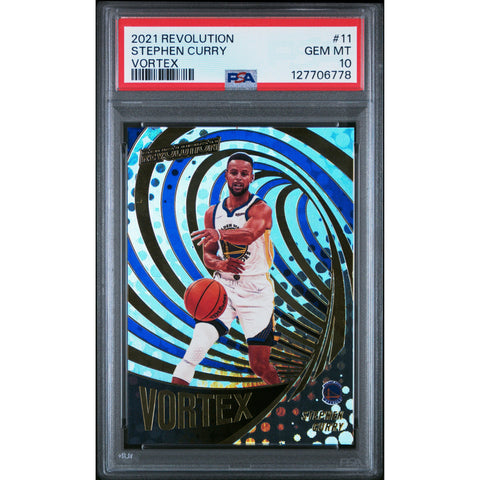 2021 PANINI REVOLUTION VORTEX STEPHEN CURRY 11 PSA 10