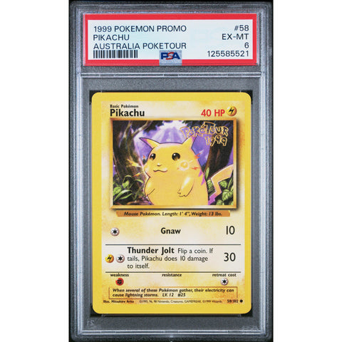 1999 POKEMON PROMO PIKACHU AUSTRALIA POKETOUR 58 PSA 6