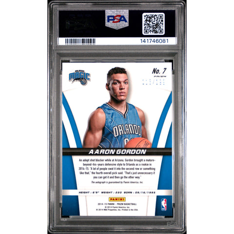 2014 PANINI PANINI PRIZM ROOKIE AUTOGRAPHS AARON GORDON RED PRIZM 7 PSA 9