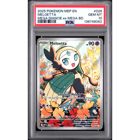 2025 POKEMON MELOETTA MEGA DIANCIE EX MEGA BATTLE DECK MEP026 PSA 10