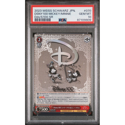 2023 WEISS SCHWARZ JPN DSNY 100 MICKEY MINNIE PSA10