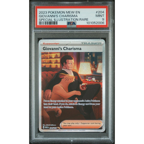 2023 POKEMON MEW 151 GIOVANNI'S CHARISMA SIR 204/165 PSA 9 1