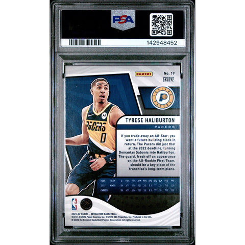 2021 PANINI PANINI REVOLUTION TYRESE HALIBURTON GROOVE 19 PSA 10