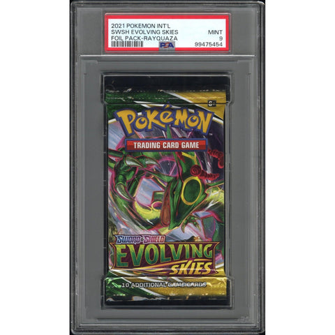 2021 POKEMON EVOLVING SKIES BOOSTER PACK PACK RAYQUAZA PSA 9
