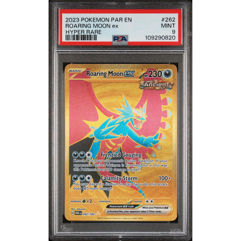 2023 POKEMON PARADOX RIFT ROARING MOON EX HYPER RARE 262/182 PSA 9