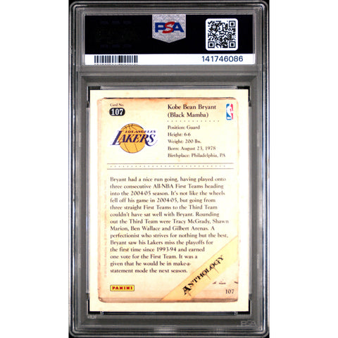 2012 PANINI PANINI KOBE ANTHOLOGY KOBE BRYANT 107 PSA 8