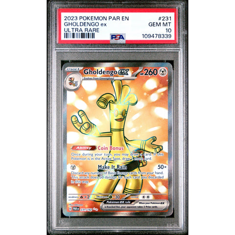 2023 POKEMON PARADOX RIFT GHOLDENGO EX ULTRA RARE 231/182 PSA 10