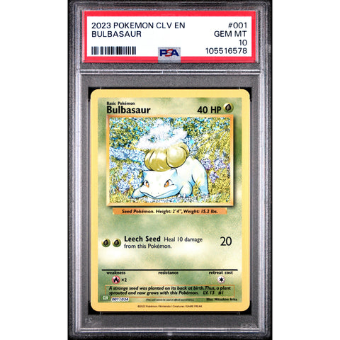 2023 POKEMON CLASSIC COLLECTION BULBASAUR 001/034 PSA 10