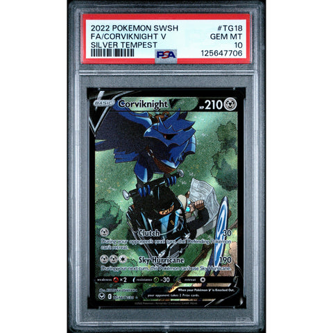 2022 POKEMON SILVER TEMPEST CORVIKNIGHT V TG18/TG30 PSA 10