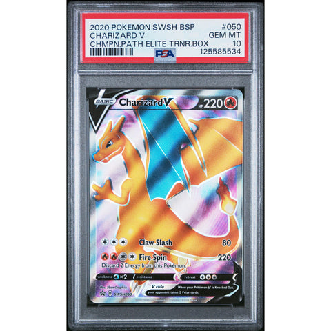 2020 POKEMON BLACK STAR PROMO CHARIZARD V SWSH050 PSA 10