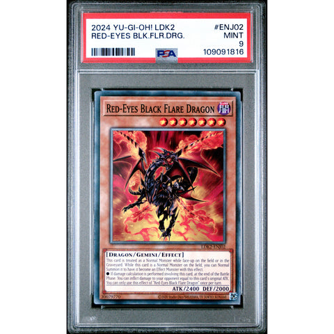 2024 YU-GI-OH LEGENDARY DECKS II RED EYES BLACK FLARE DRAGON ENJ02 PSA 9