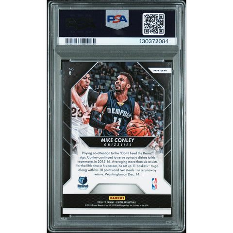 2016 PANINI PANINI PRIZM GO HARD OR GO HOME MIKE CONLEY RUBY WAVE PRIZM 8 PSA 10