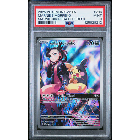 2025 POKEMON BLACK STAR PROMO MARNIE'S MORPEKO SVP206 PSA 9