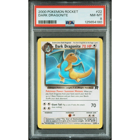 2000 POKEMON ROCKET DARK DRAGONITE 22/82 PSA 8