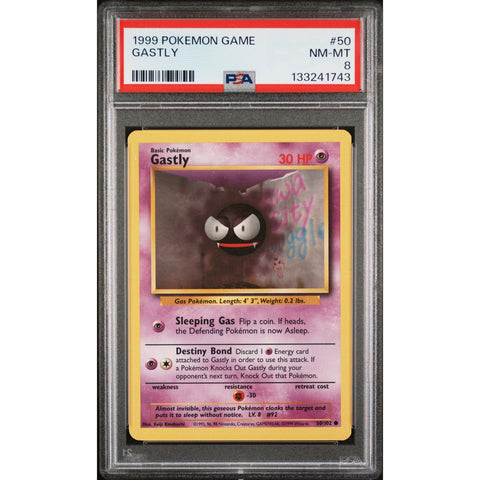 1999 POKEMON GAME GASTLY 50/102 PSA 8
