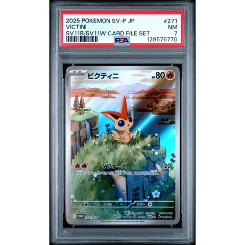 2025 POKEMON JAPANESE VICTINI BLACK BOLT/WHITE FLARE CARD FILE SET 271/SV-P PSA 7