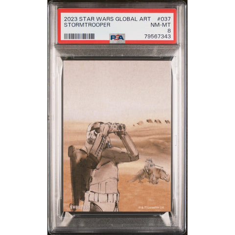 2023 STAR WARS GLOBAL ART JPN STORMTROOPER 037 PSA 8