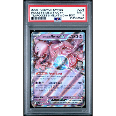 2025 POKEMON JPN PROMO TEAM ROCKET'S MEWTWO EX BOX SVP205 PSA 9