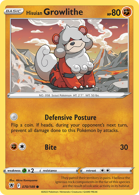 Hisuian Growlithe - 070/189