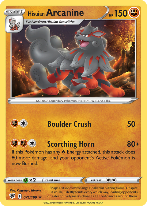 Hisuian Arcanine - 071/189